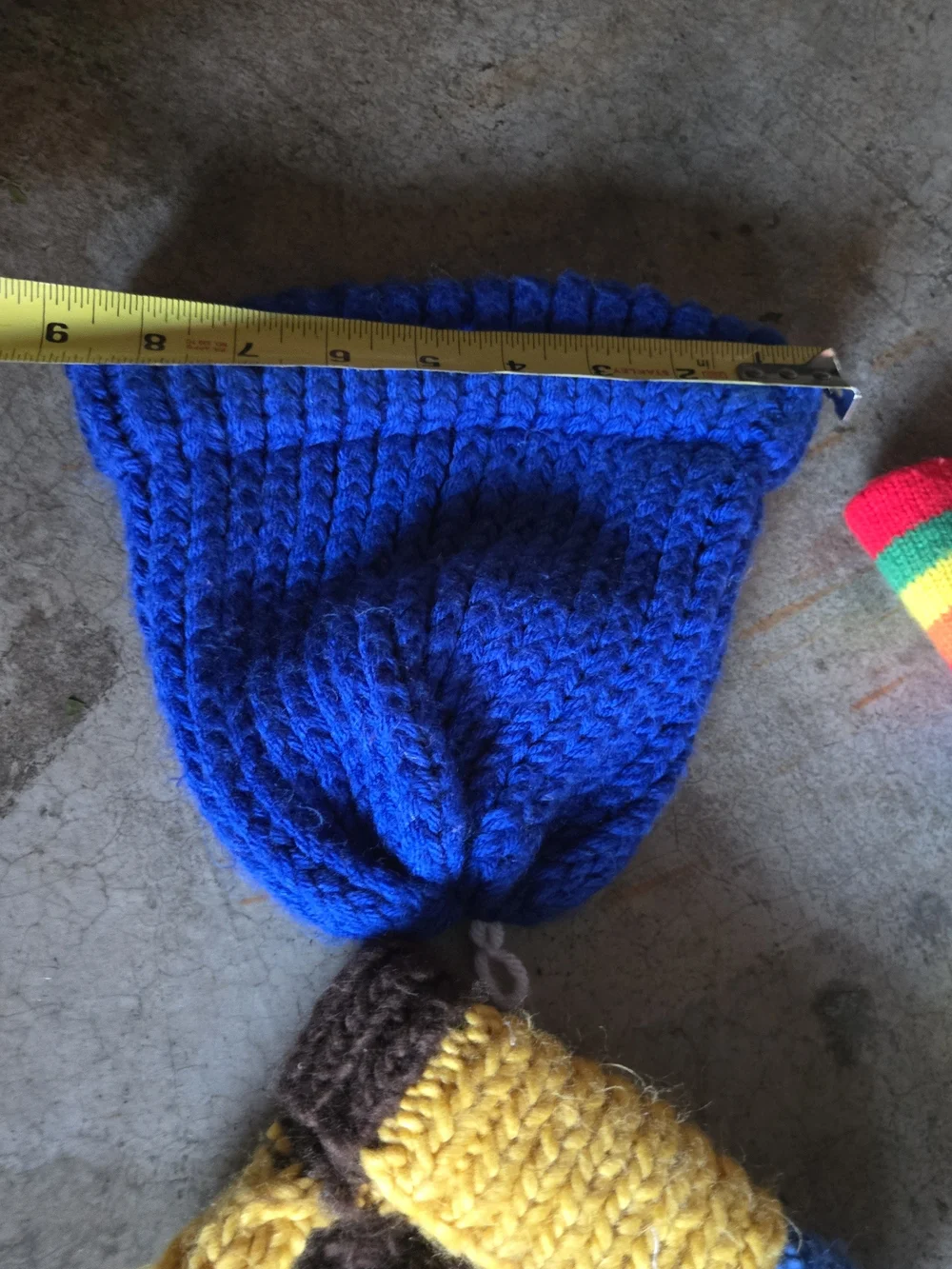 Vintage Kids Knit 3 Hat Bundle  Hats Colorblock Rainbow Blue 3T-6